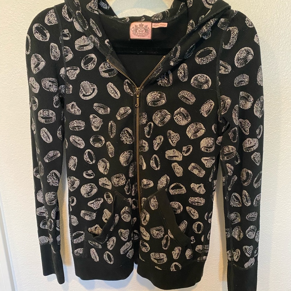Juicy Couture hoodie with ring design….those are rings!!